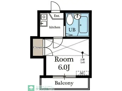 メリディアン上福岡(1K/1階)の間取り写真