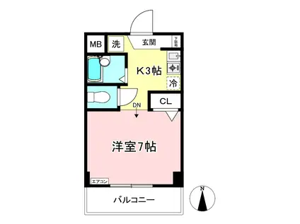 ホワイトエレガンスIII(1K/2階)の間取り写真