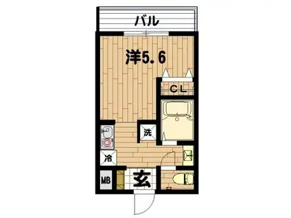 クレール六浦東(1K/2階)の間取り写真