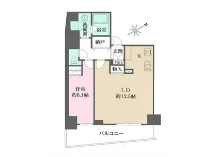 N-FLATS三ノ輪 旧ロイジェント三ノ輪(1LDK/13階)の間取り写真
