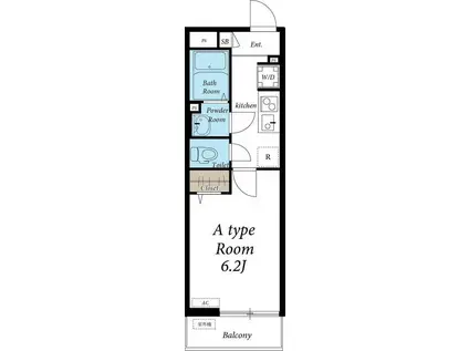 リブリ・鳩ヶ谷(1K/3階)の間取り写真