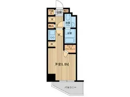 ファインアドレス新御徒町(ワンルーム/13階)の間取り写真