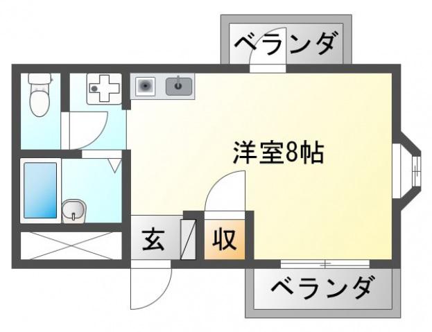 サンシャイン千里山(ワンルーム/1階)の間取り写真