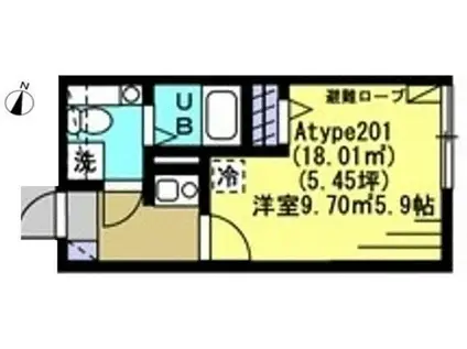 シンクリース西新宿(1K/2階)の間取り写真