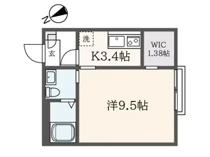 アネックスI(1K/1階)の間取り写真