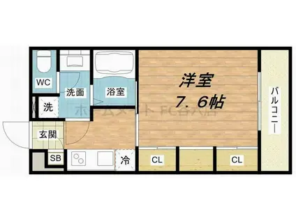 リブリ・シャルマン・パレス・吉野(1K/1階)の間取り写真