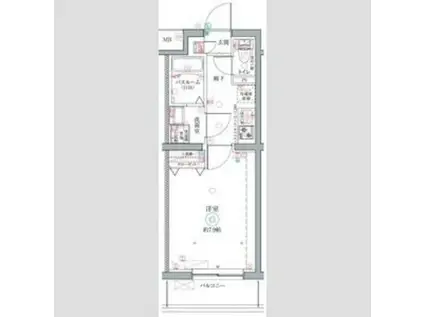 クレヴィスタ立石II(1K/1階)の間取り写真