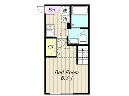 キュステ(1K/1階)の間取り写真