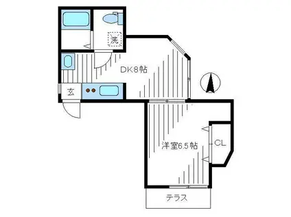 ARTS沼袋(1DK/1階)の間取り写真