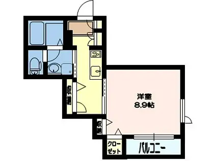 ラ・ルミエールII(1K/1階)の間取り写真