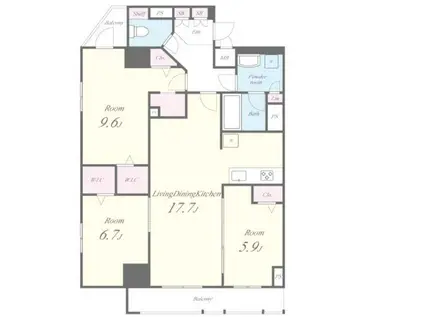 JPT RESIDENCE(3LDK/13階)の間取り写真