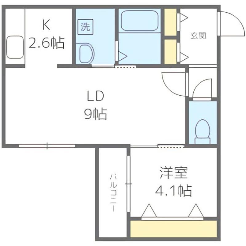 BBLOOM 21(1LDK/1階)の間取り写真