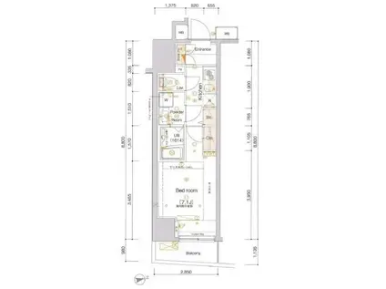 アルテシモアルド(1K/5階)の間取り写真