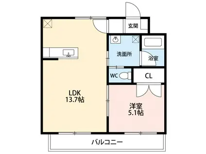 ロゼラガーデン(1LDK/3階)の間取り写真