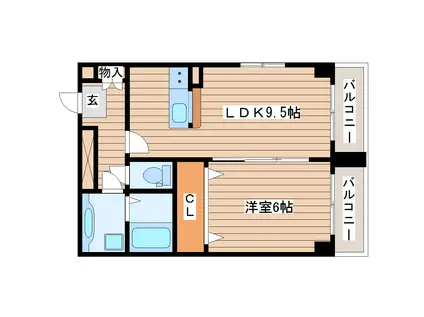 フォーレストユイ(1LDK/1階)の間取り写真