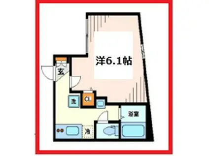 グランクオールヒルズ青砥(1K/4階)の間取り写真