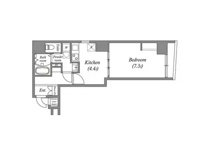 オーパスホームズ八丁堀(1DK/9階)の間取り写真