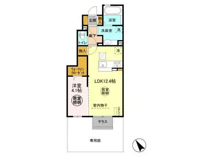 グラン・シャリオ(1LDK/1階)の間取り写真