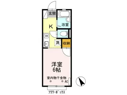 第IIIAIコーポ(1K/2階)の間取り写真