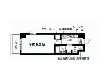 リリエンベルグはるひ野(1K/2階)の間取り写真