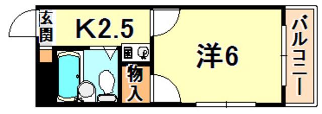 プチハウス天神町(1K/3階)の間取り写真