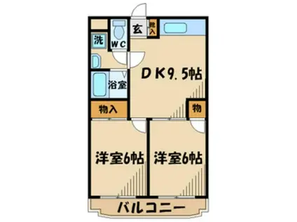 パストラルマンションMⅡ(2DK/4階)の間取り写真