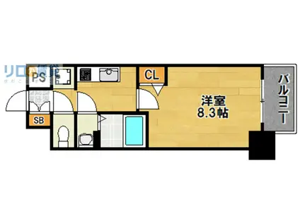 サムティ上新庄レジデンス(1K/3階)の間取り写真