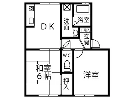 セジュールY&M(2DK/1階)の間取り写真