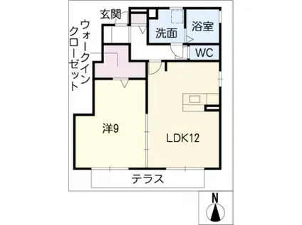 セジュール池田 B棟(1LDK/1階)の間取り写真