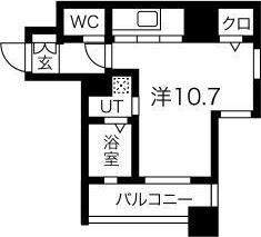 SPACE BEAT(1K/6階)の間取り写真
