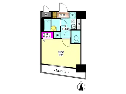 メインステージ蒲田II(1K/10階)の間取り写真