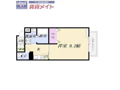 ルラシオン江戸橋(1K/6階)の間取り写真