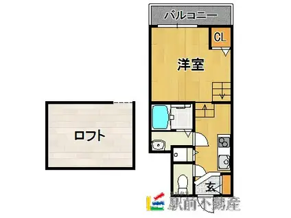 MAISON DE BALLON(1K/1階)の間取り写真