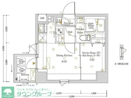 LOG東京スカイツリー(1DK/5階)の間取り写真