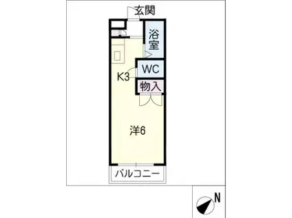 アイリス小池(1K/2階)の間取り写真
