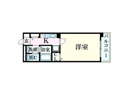 フィネス昭和町(1K/1階)の間取り写真