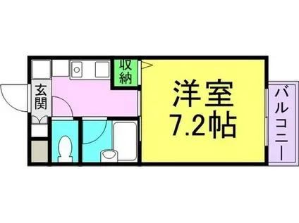 岡地レジデンス(1K/3階)の間取り写真