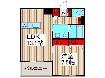 CORDON GRISE(1LDK/4階)の間取り写真