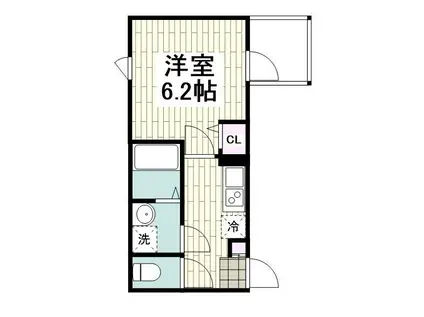 GRADUS睦町(1K/3階)の間取り写真