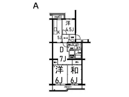 シーブリーズ金沢(3DK/2階)の間取り写真