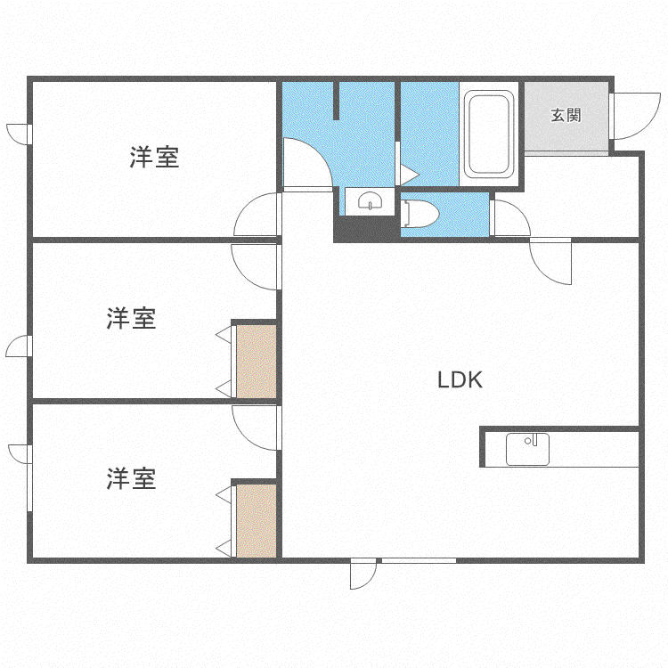 タウンハウス西野参番館(3LDK/3階)の間取り写真