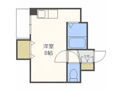 グランヴィレッジ本郷通I(ワンルーム/10階)の間取り写真