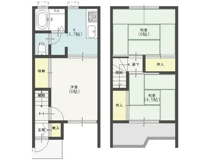 ダイワハイツ梅郷 B棟(3K/1階)の間取り写真