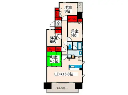 シャリエ小台リバーフォート(4LDK/3階)の間取り写真