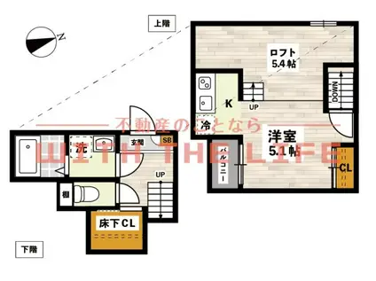 ADC久留米アウィル(1K/2階)の間取り写真