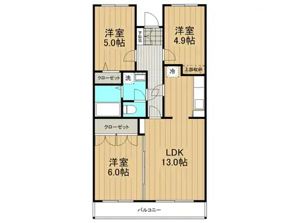 リバーサンド(3LDK/4階)の間取り写真