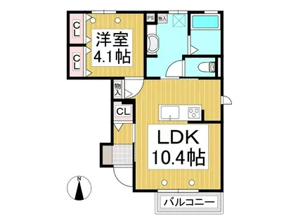 ケーズハウス(1LDK/1階)の間取り写真