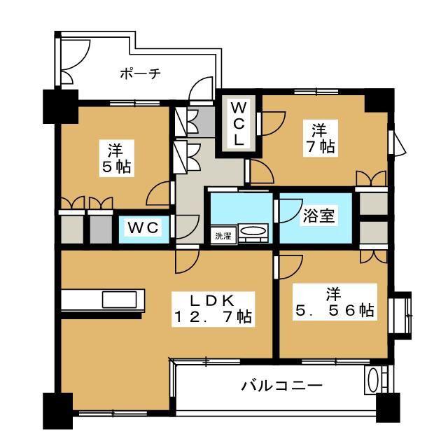 KDXレジデンス町田(3LDK/6階)の間取り写真