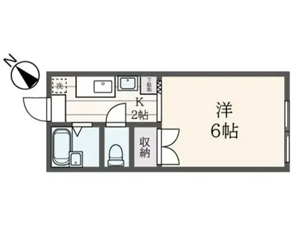 カレッジハウス小谷田(1K/1階)の間取り写真