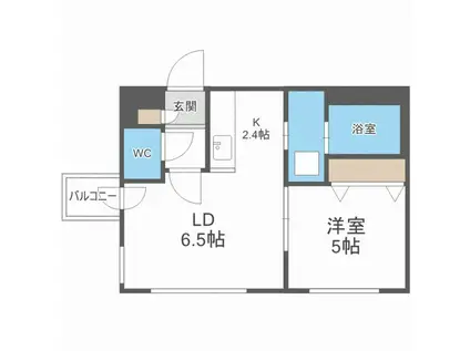 SUPERIAGE N19 ウエスト スペリアージュ N19 ウエスト(1LDK/5階)の間取り写真